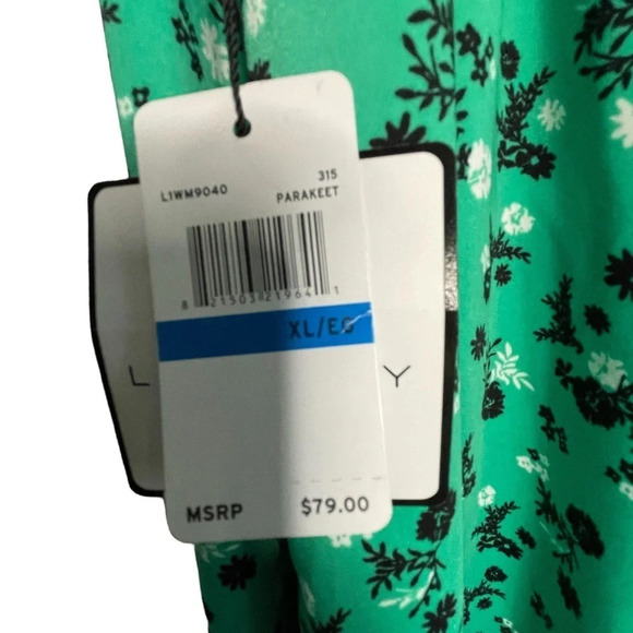 Laundry by Shelli Segal Green Floral Maxi Skirt Front 1/2 Button Up NWT Size XL - Picture 7 of 10